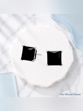 Obsidian 7MM Earrings | 925 Sterling Silver Stud Earrings